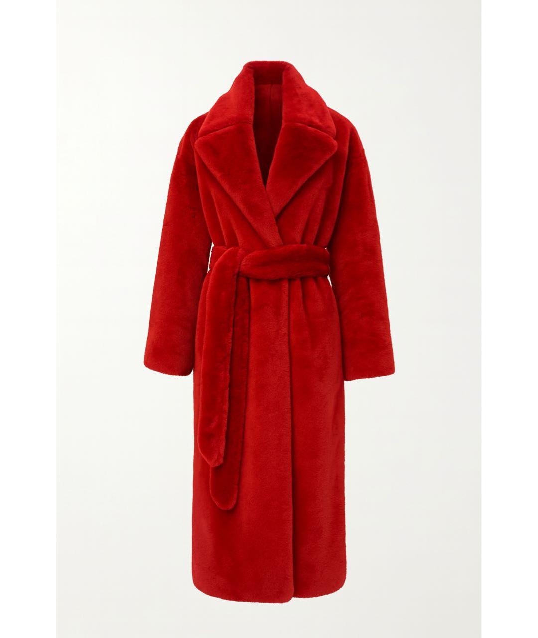 P.A.R.O.S.H. Красная полиэстеровая шуба, фото 6
