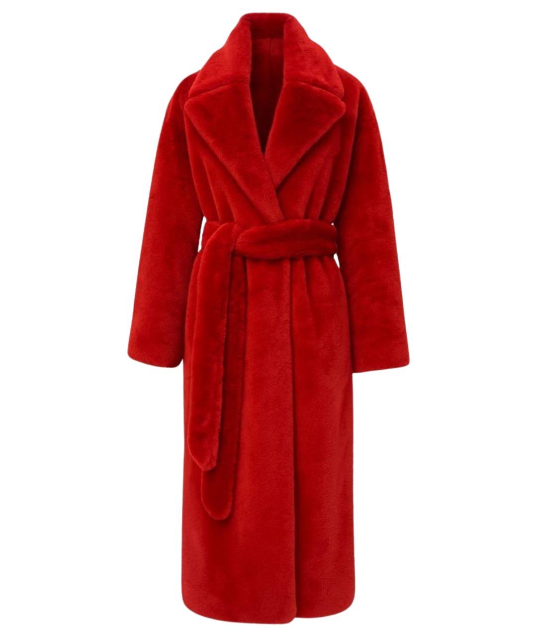 P.A.R.O.S.H. Красная полиэстеровая шуба, фото 1