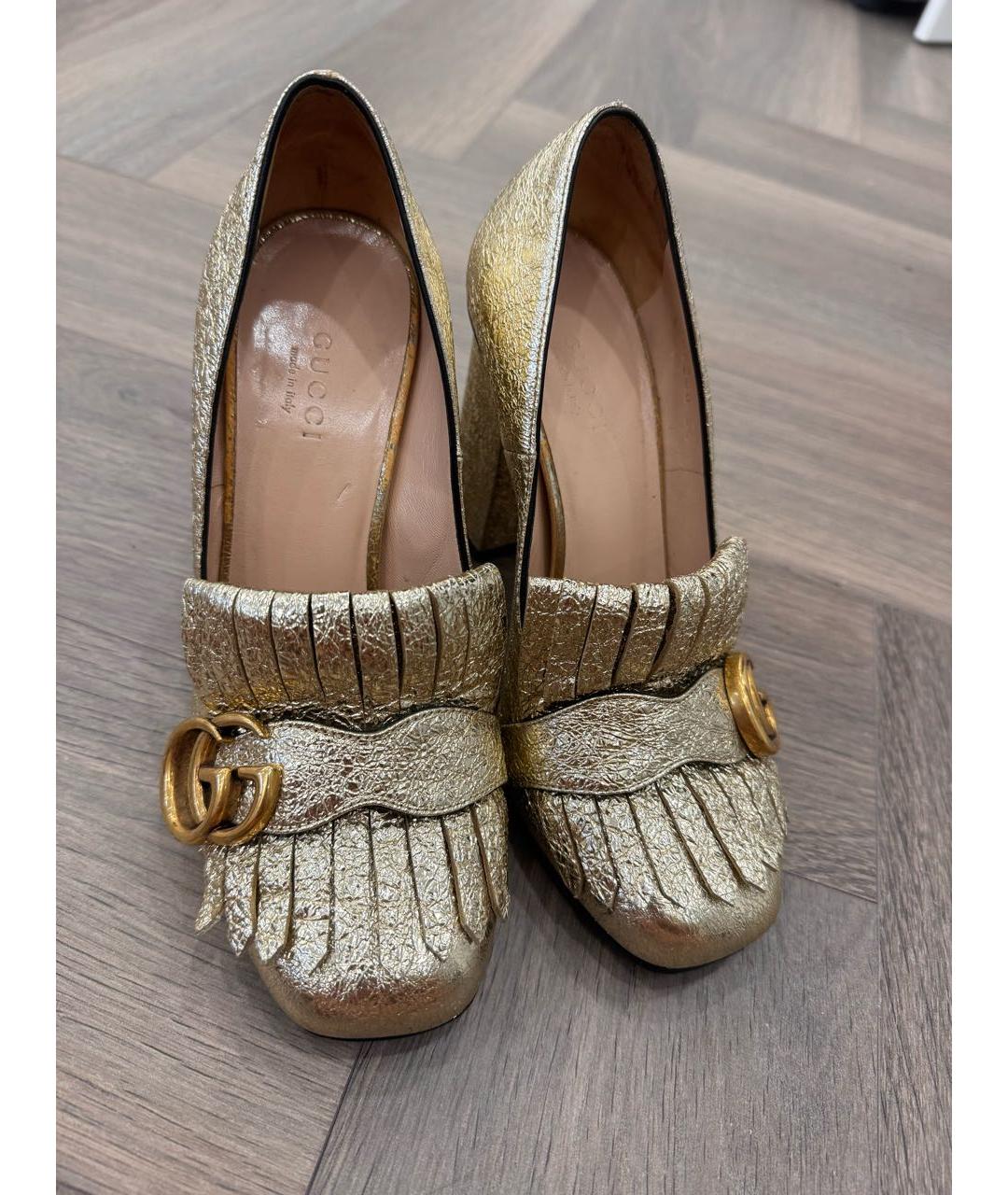 GUCCI Золотые туфли, фото 3