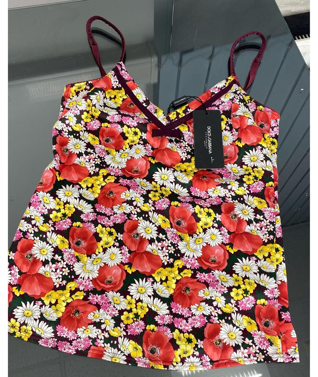 DOLCE&GABBANA Мульти полиэстеровая майка, фото 3