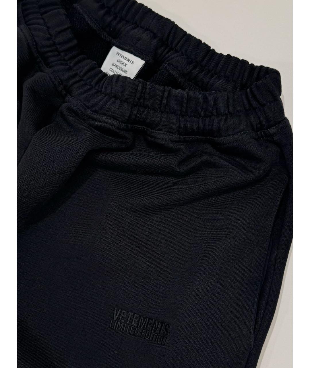 VETEMENTS Черные хлопковые повседневные брюки, фото 4