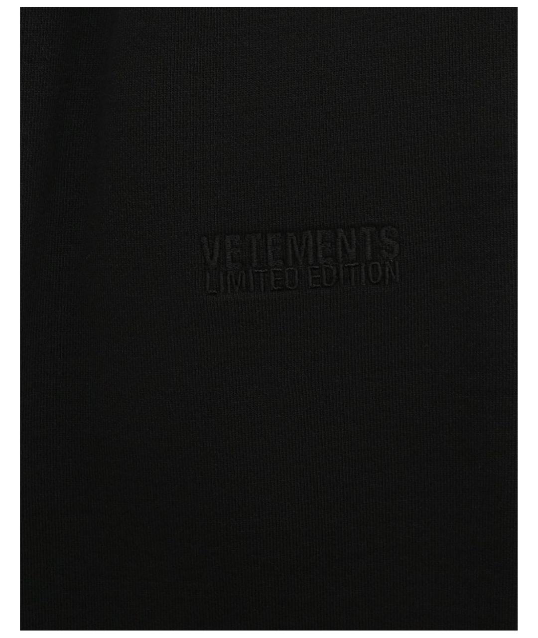 VETEMENTS Черные хлопковые повседневные брюки, фото 3