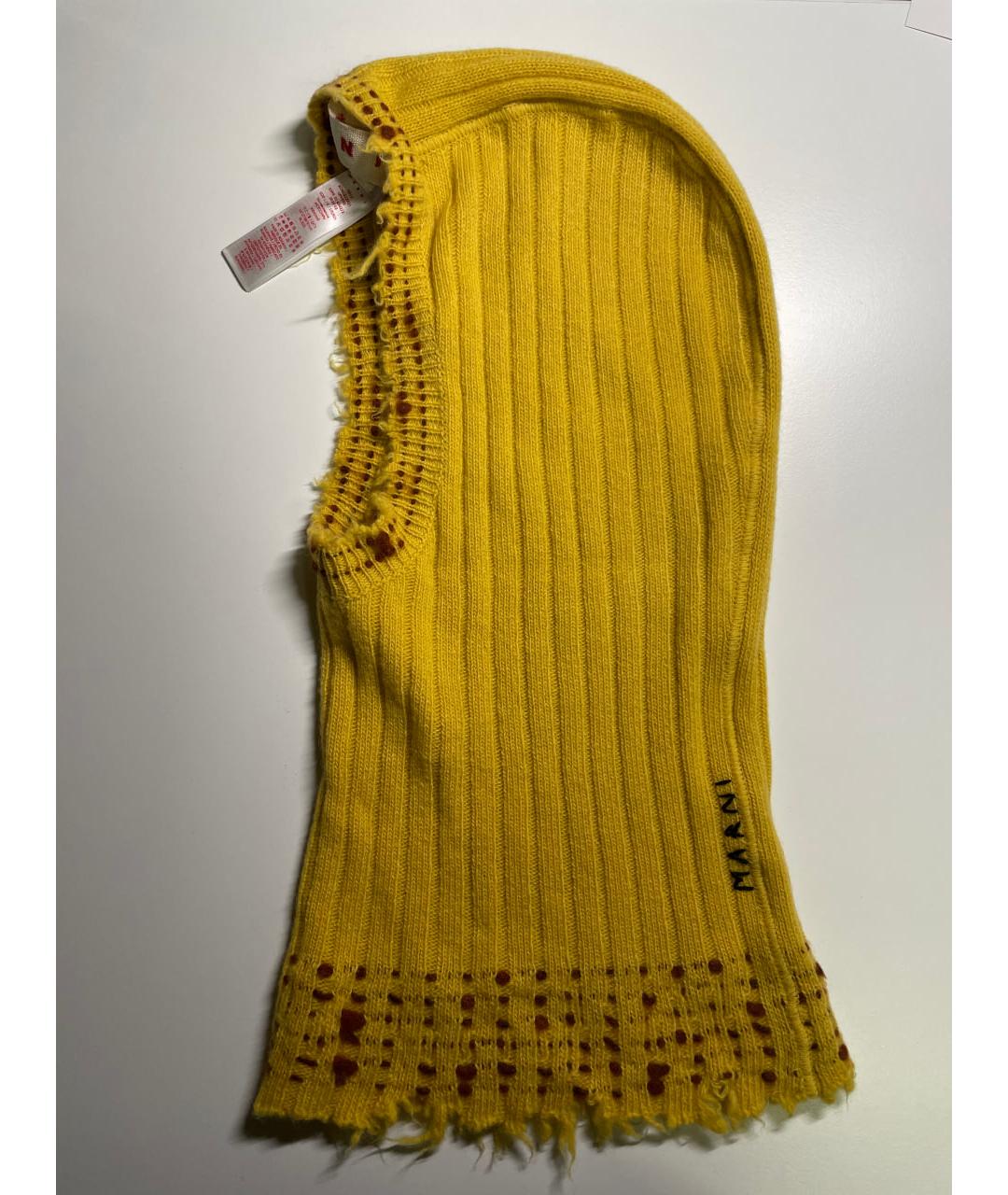 MARNI Желтая шерстяная шапка, фото 2