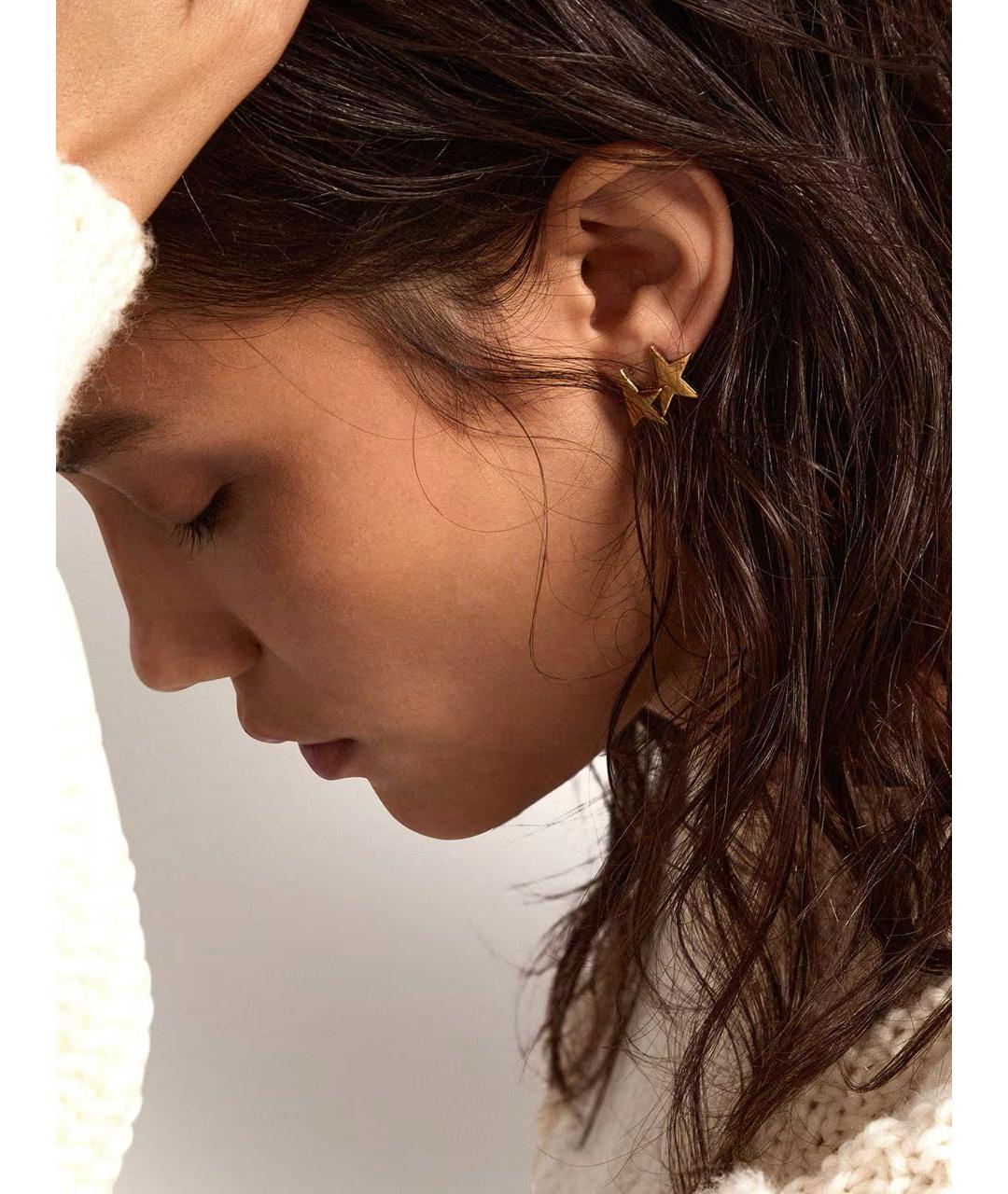 GOLDEN GOOSE DELUXE BRAND Золотые металлические серьги, фото 4