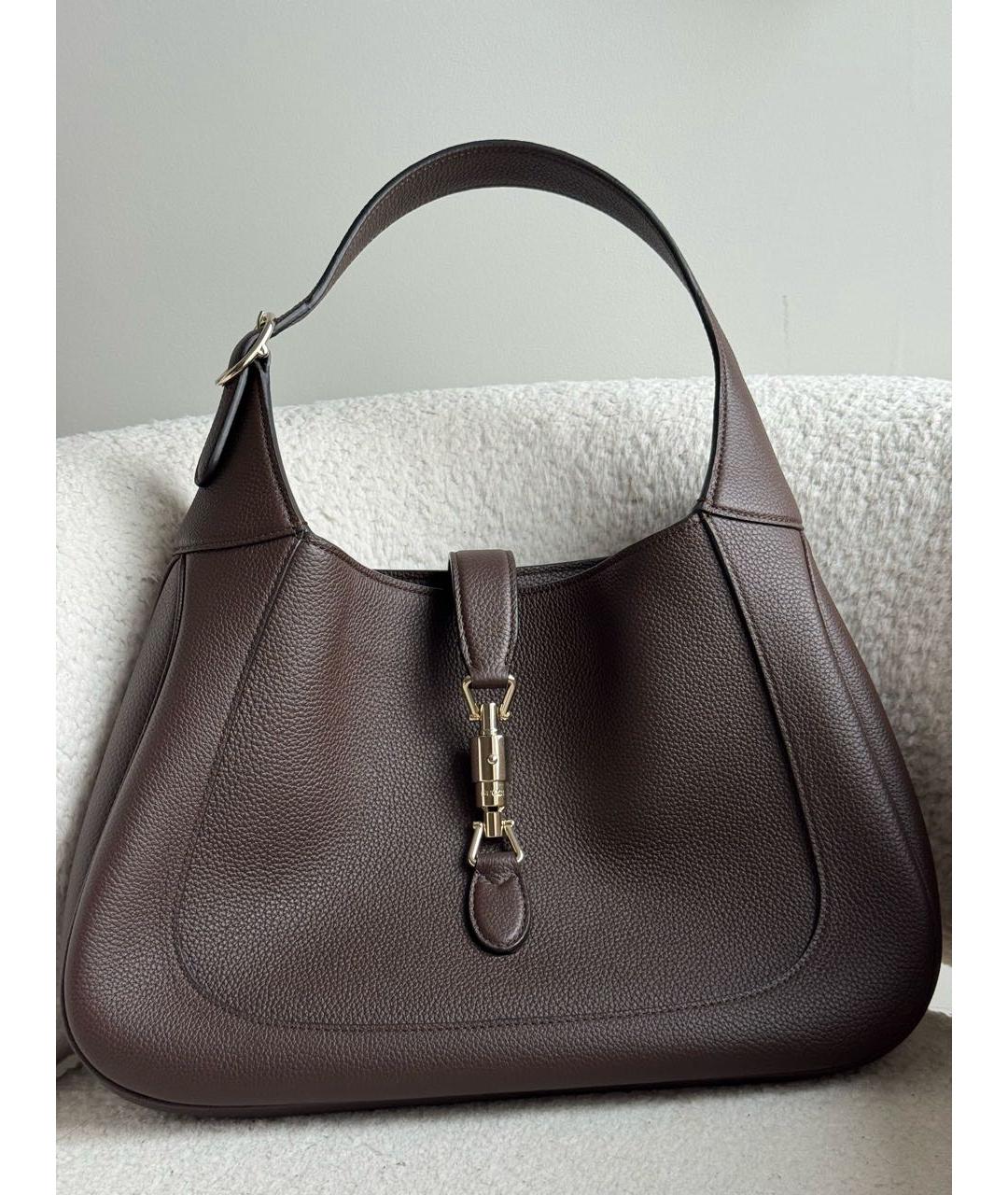 GUCCI Коричневая кожаная сумка тоут, фото 5