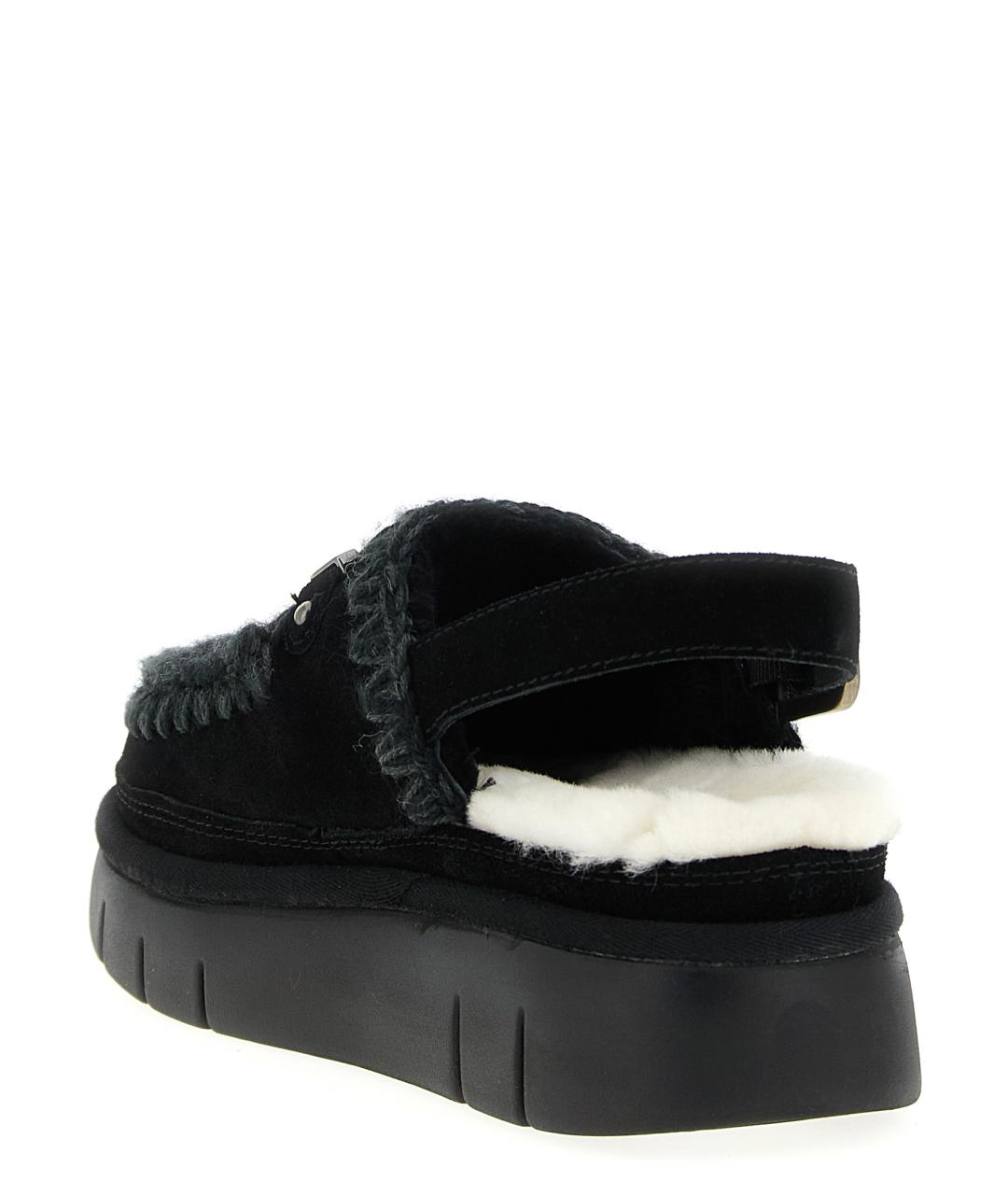 MOU Черные кожаные сабо, фото 2