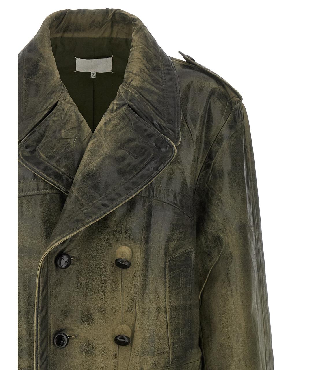 MAISON MARGIELA Зеленый хлопковый тренч / плащ, фото 3