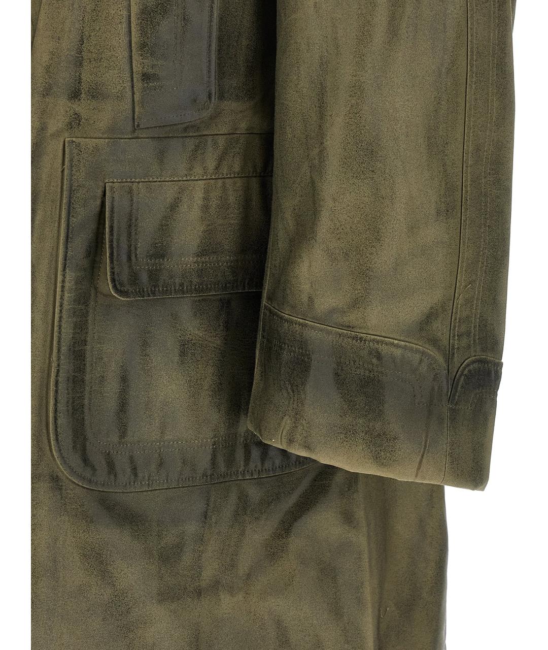 MAISON MARGIELA Зеленый хлопковый тренч / плащ, фото 4