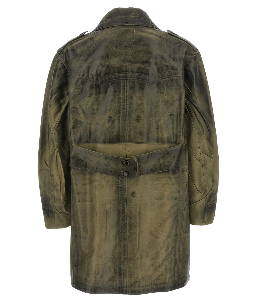 MAISON MARGIELA Зеленый хлопковый тренч / плащ, фото 2