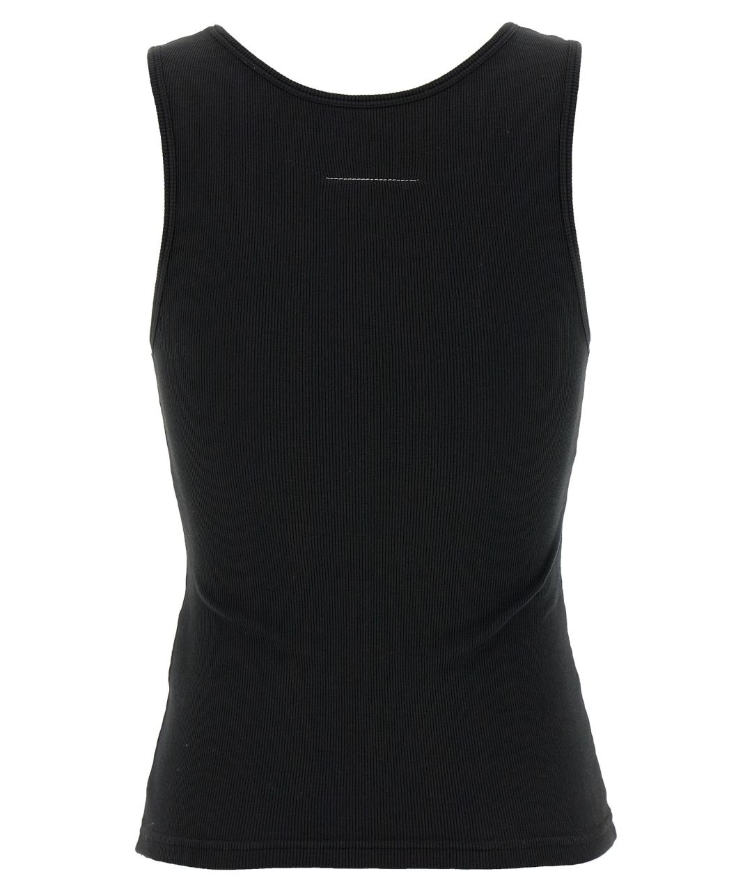 MM6 MAISON MARGIELA Черная хлопковая майка, фото 2