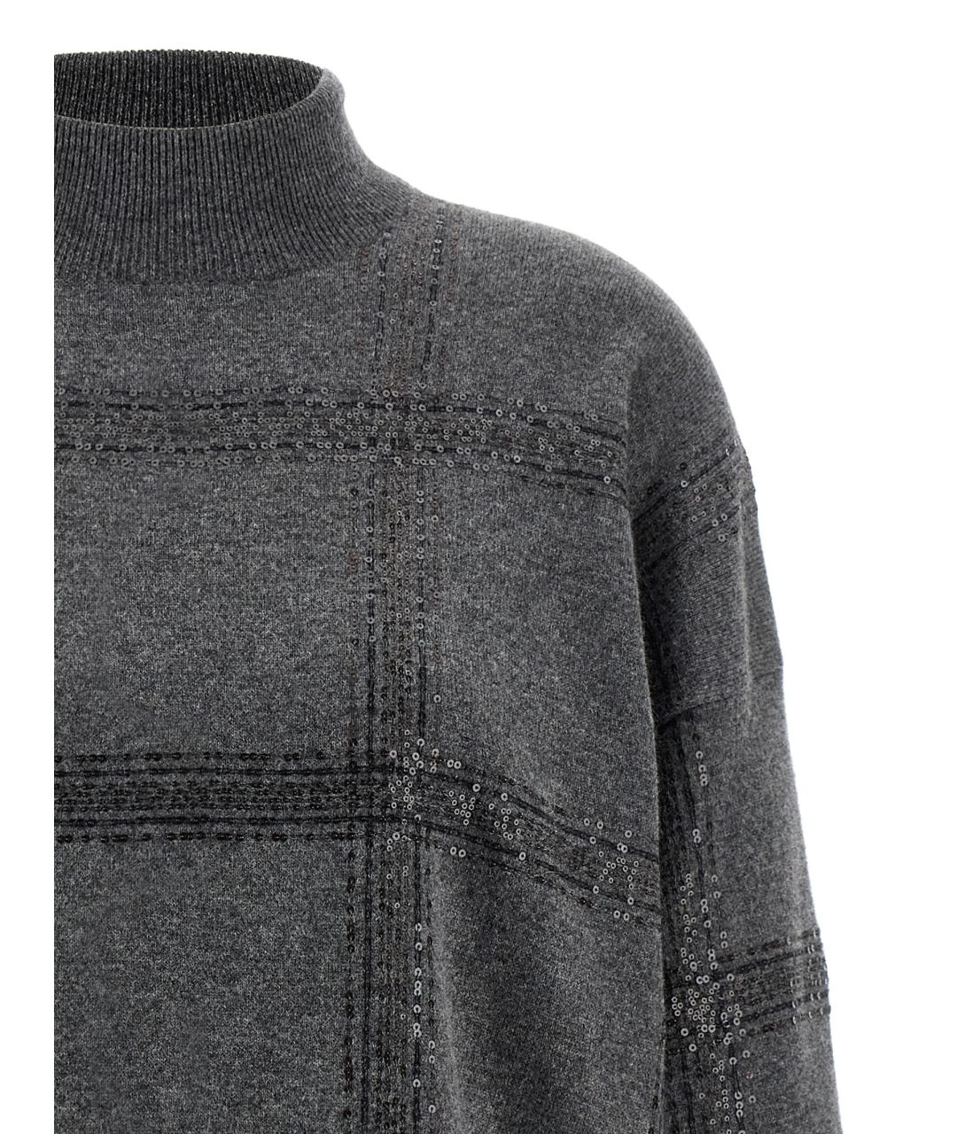 BRUNELLO CUCINELLI Серый кашемировый джемпер / свитер, фото 3