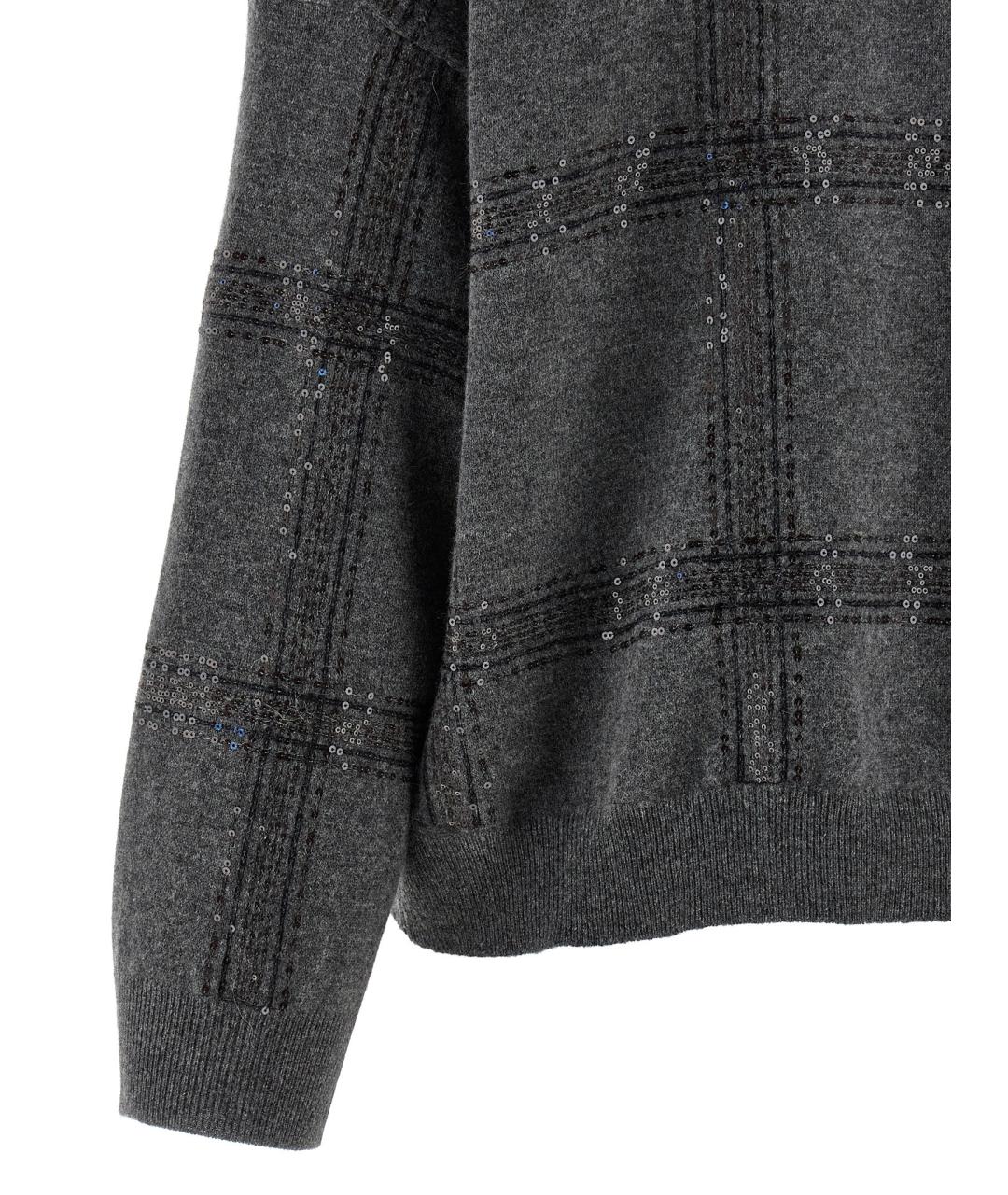 BRUNELLO CUCINELLI Серый кашемировый джемпер / свитер, фото 4