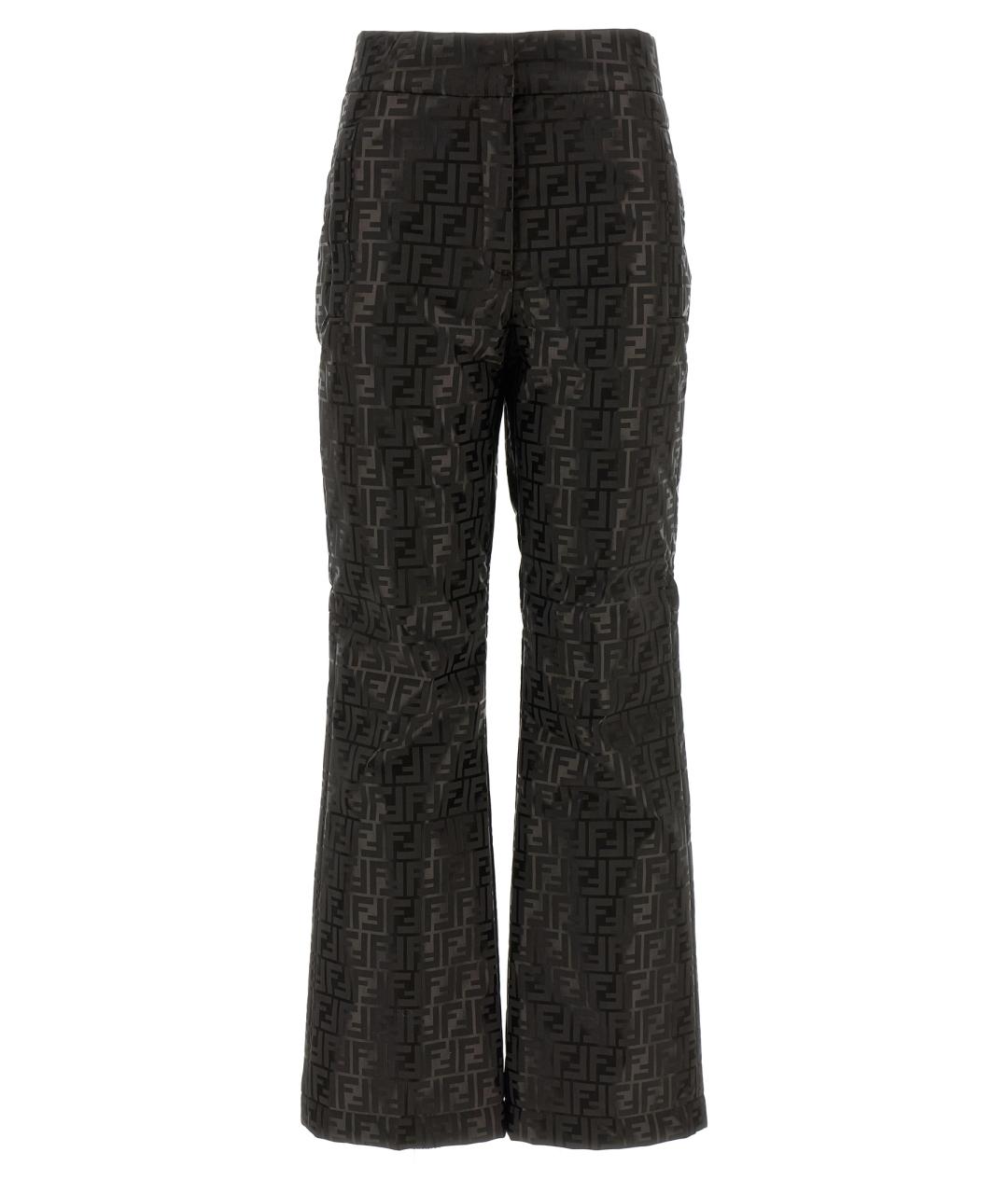 FENDI Коричневые хлопковые прямые брюки, фото 1