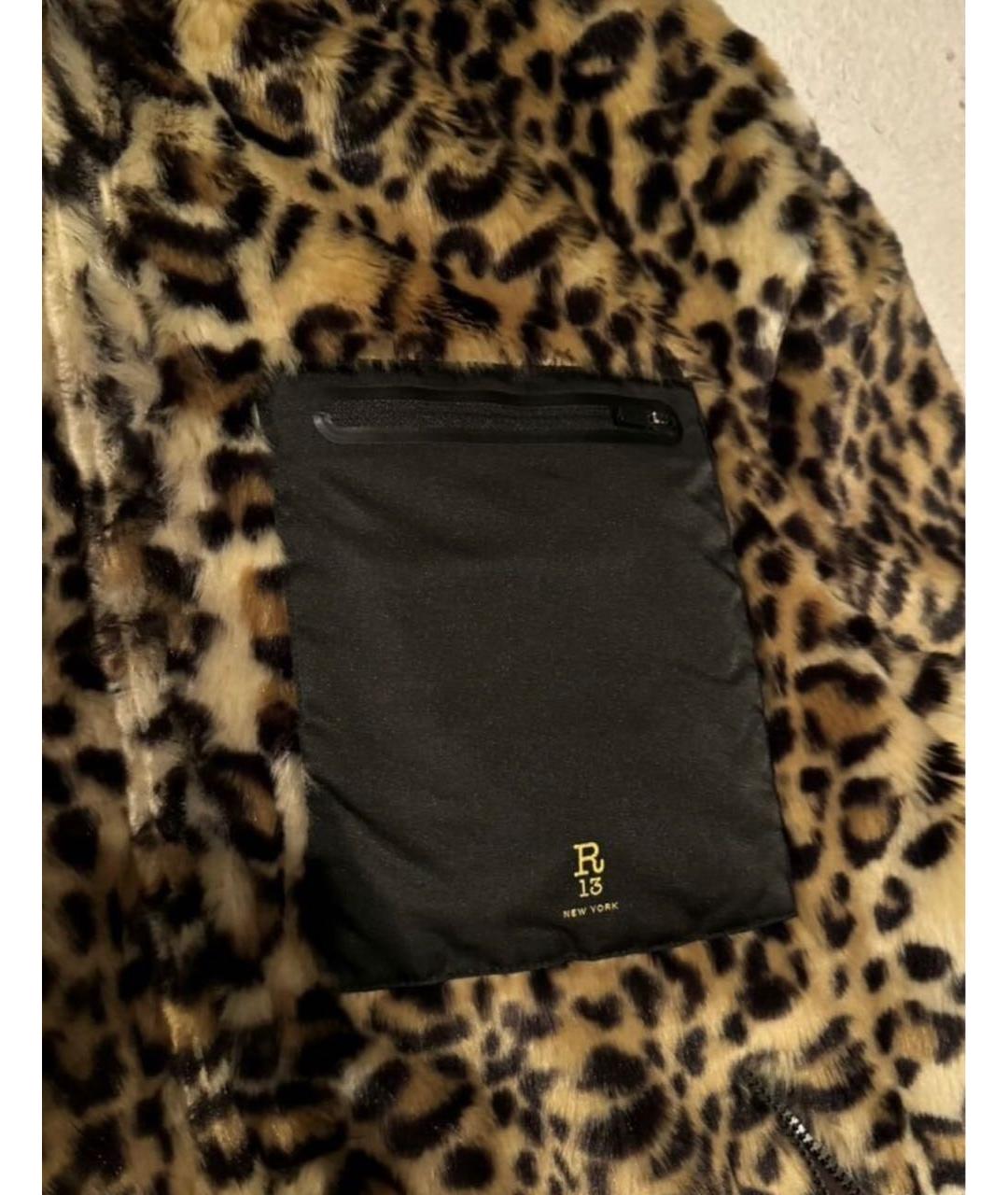 R13 Коричневая синтетическая куртка, фото 4