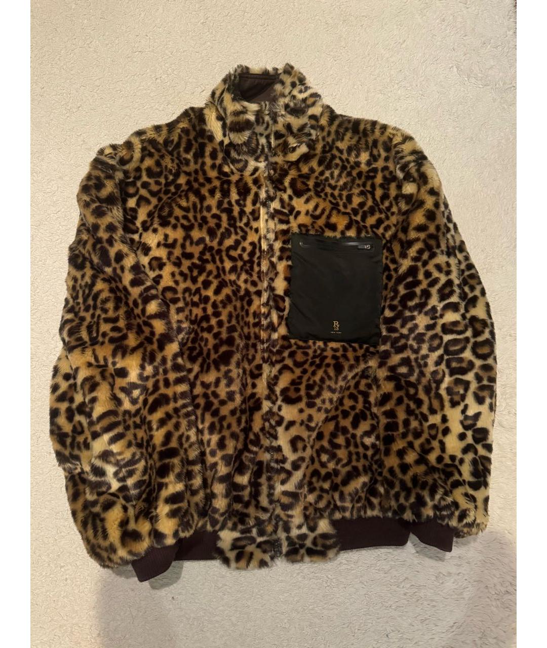 R13 Коричневая синтетическая куртка, фото 9