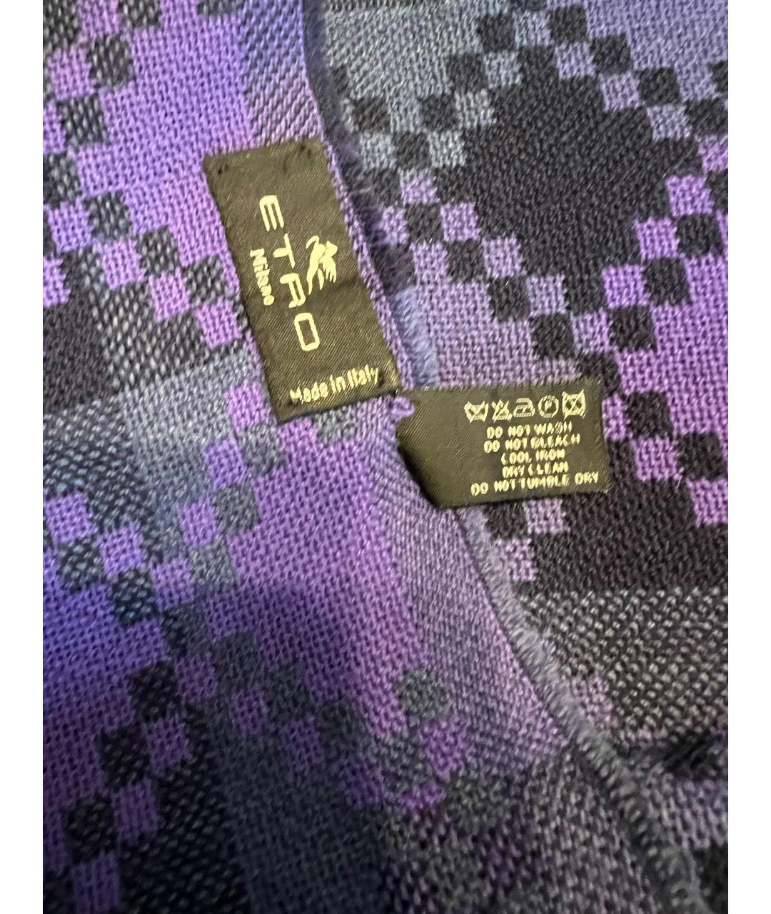 ETRO Фиолетовый шерстяной шарф, фото 2