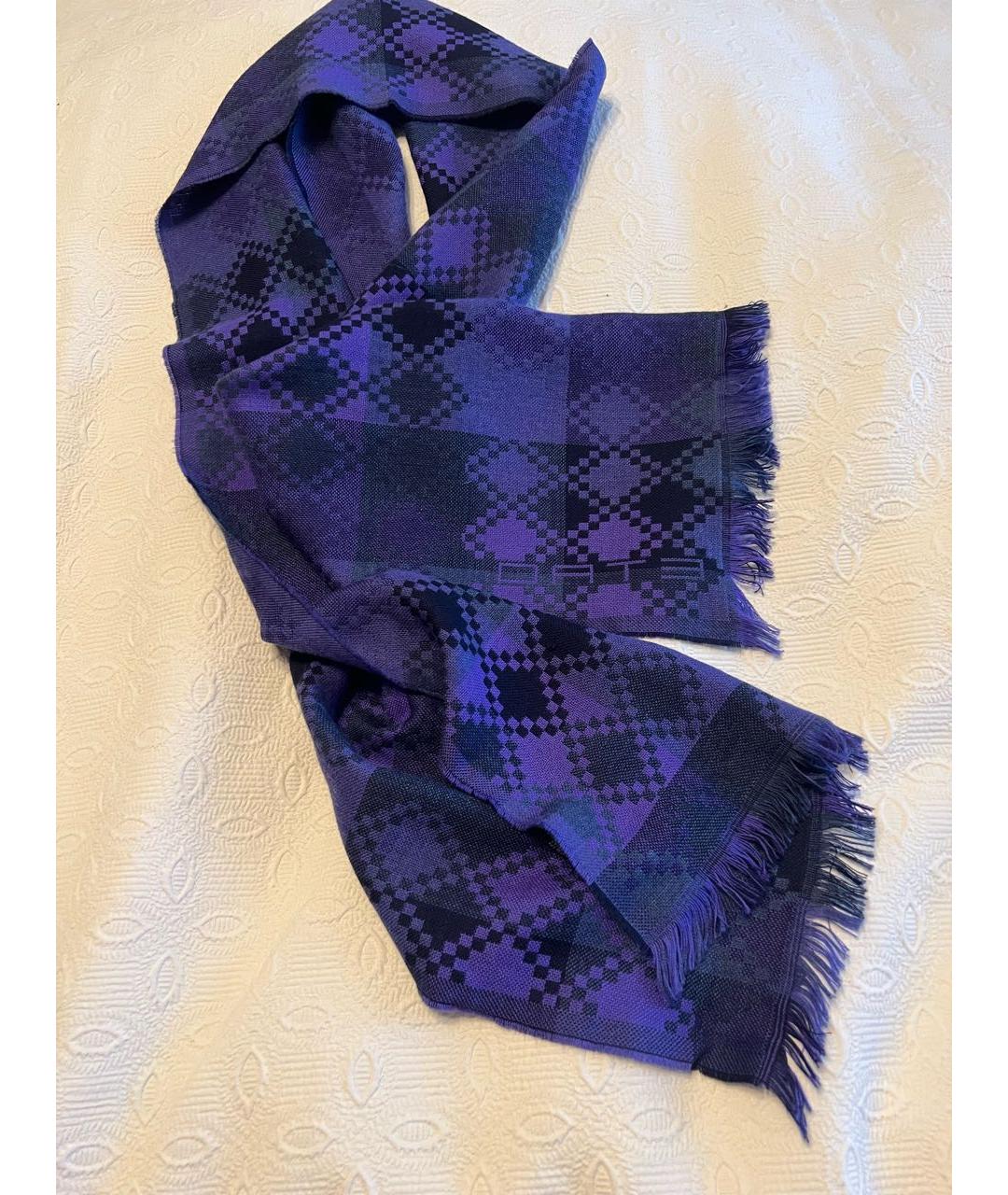 ETRO Фиолетовый шерстяной шарф, фото 4