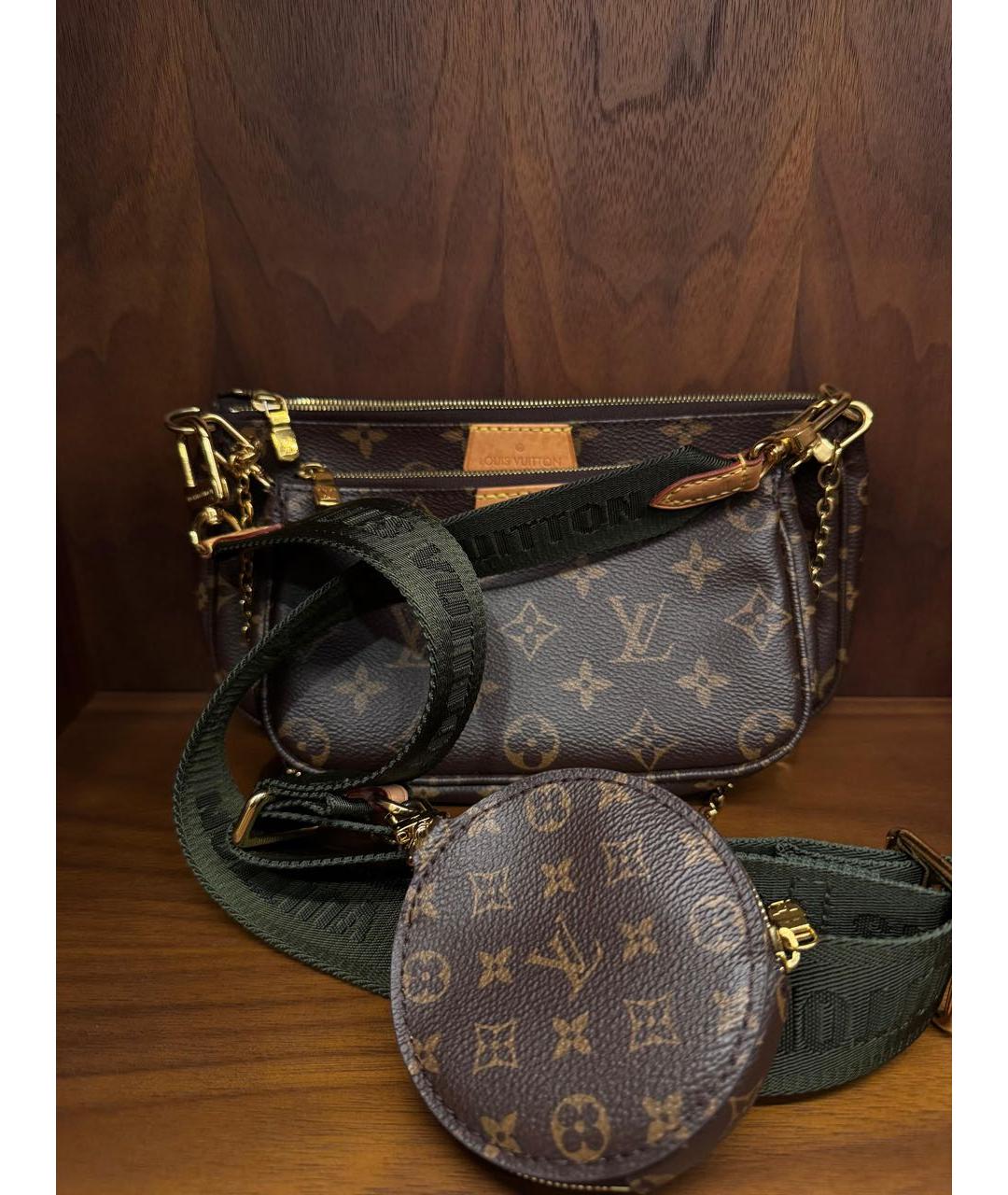 LOUIS VUITTON Коричневая кожаная сумка через плечо, фото 2