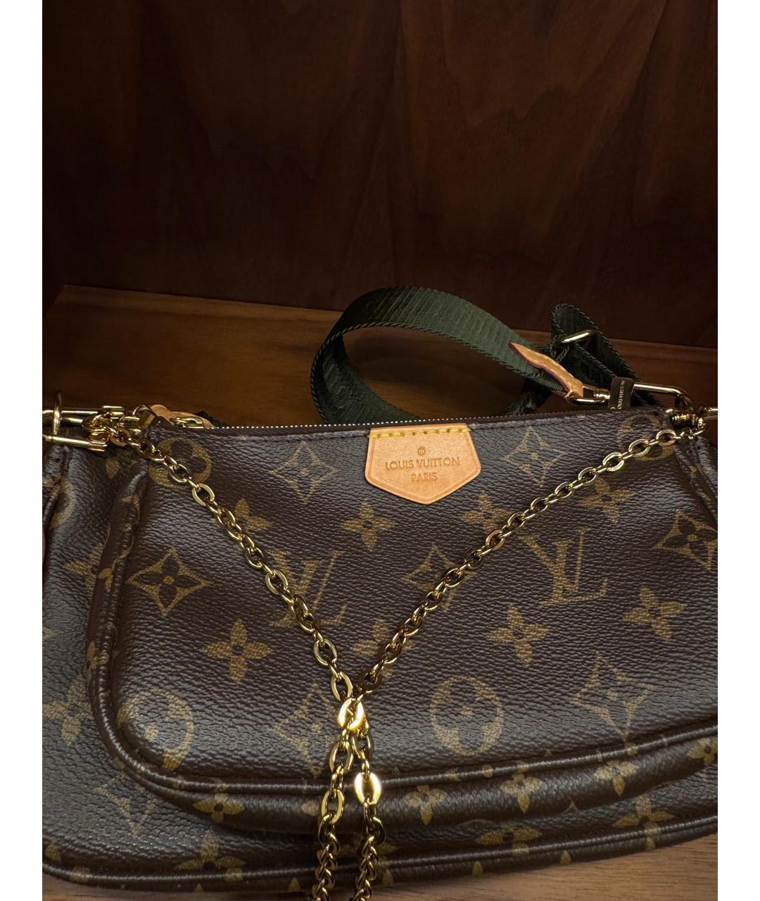 LOUIS VUITTON Коричневая кожаная сумка через плечо, фото 3