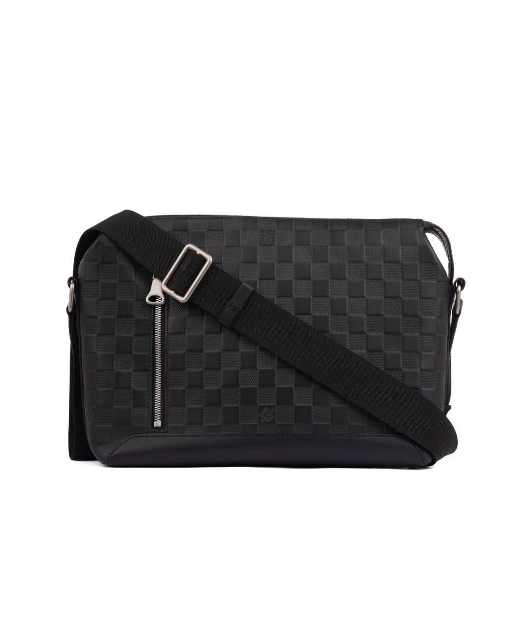 LOUIS VUITTON Черная кожаная сумка на плечо, фото 1