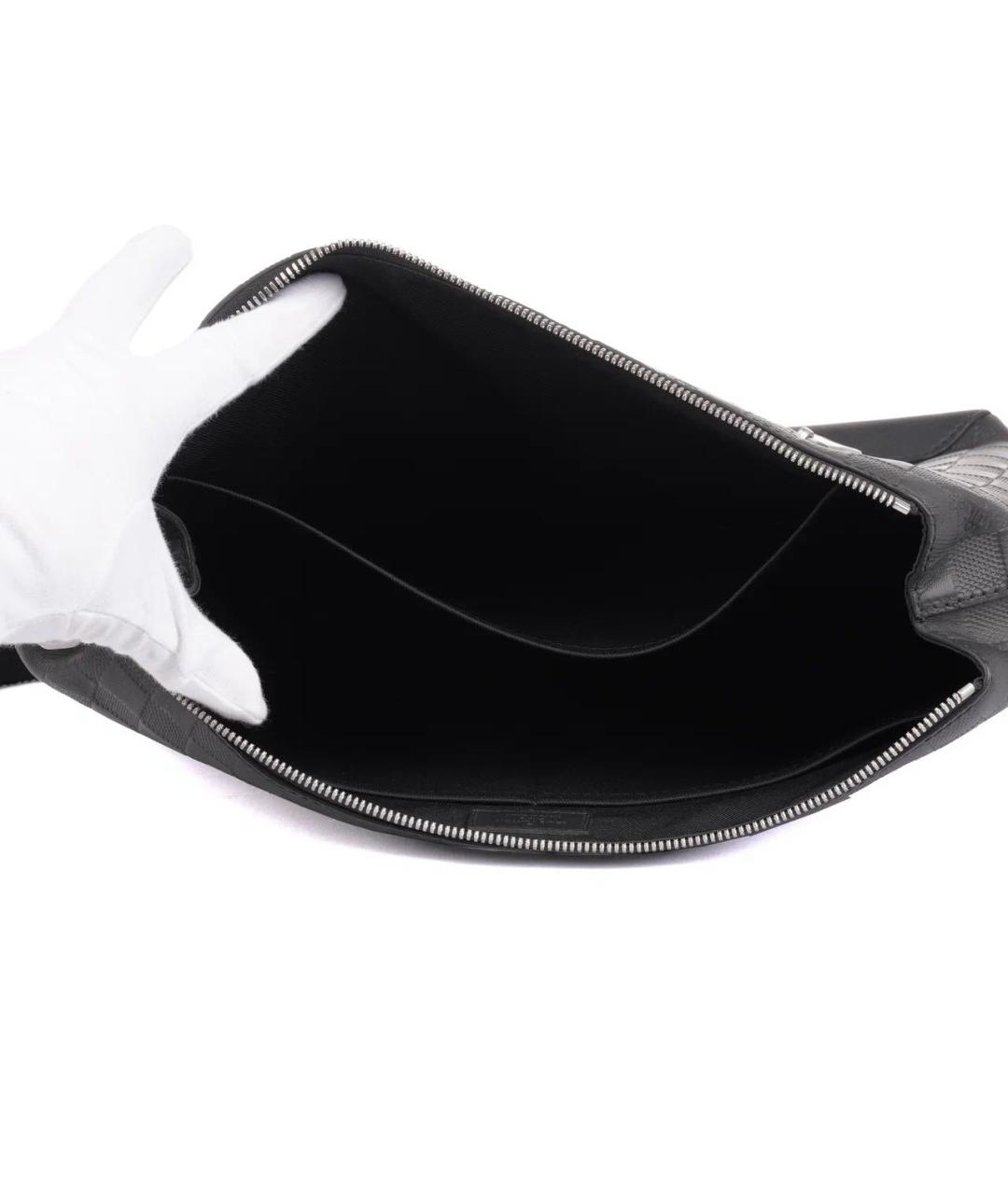 LOUIS VUITTON Черная кожаная сумка на плечо, фото 8