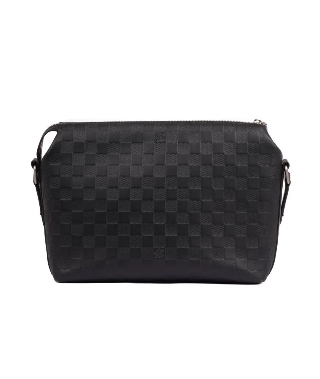 LOUIS VUITTON Черная кожаная сумка на плечо, фото 4