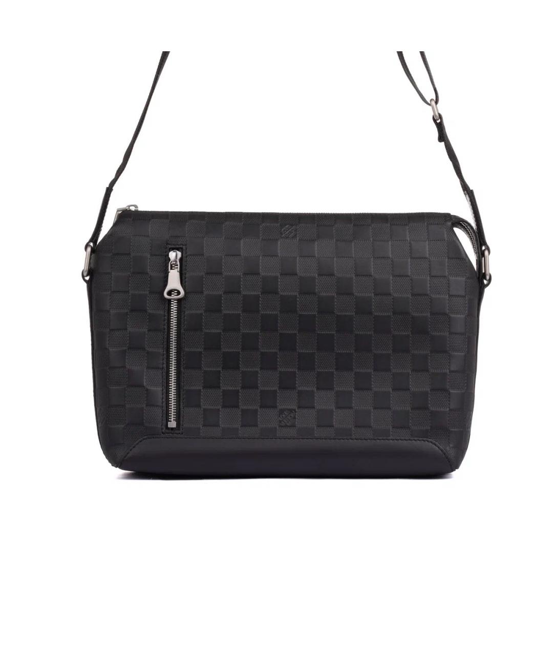 LOUIS VUITTON Черная кожаная сумка на плечо, фото 2