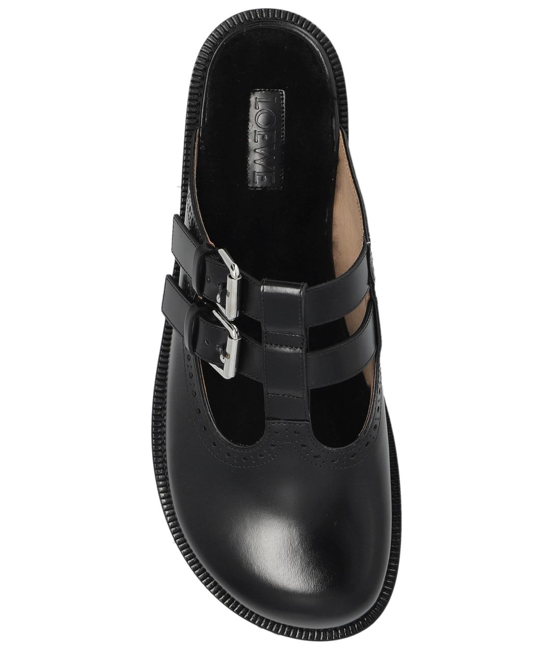 LOEWE Черные кожаные мюли, фото 2