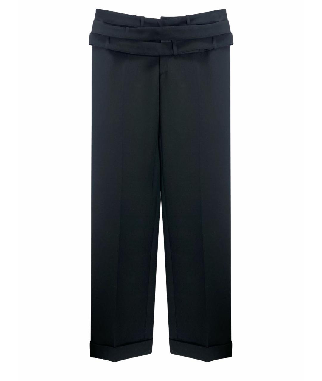 DOLCE&GABBANA Черные шерстяные прямые брюки, фото 1