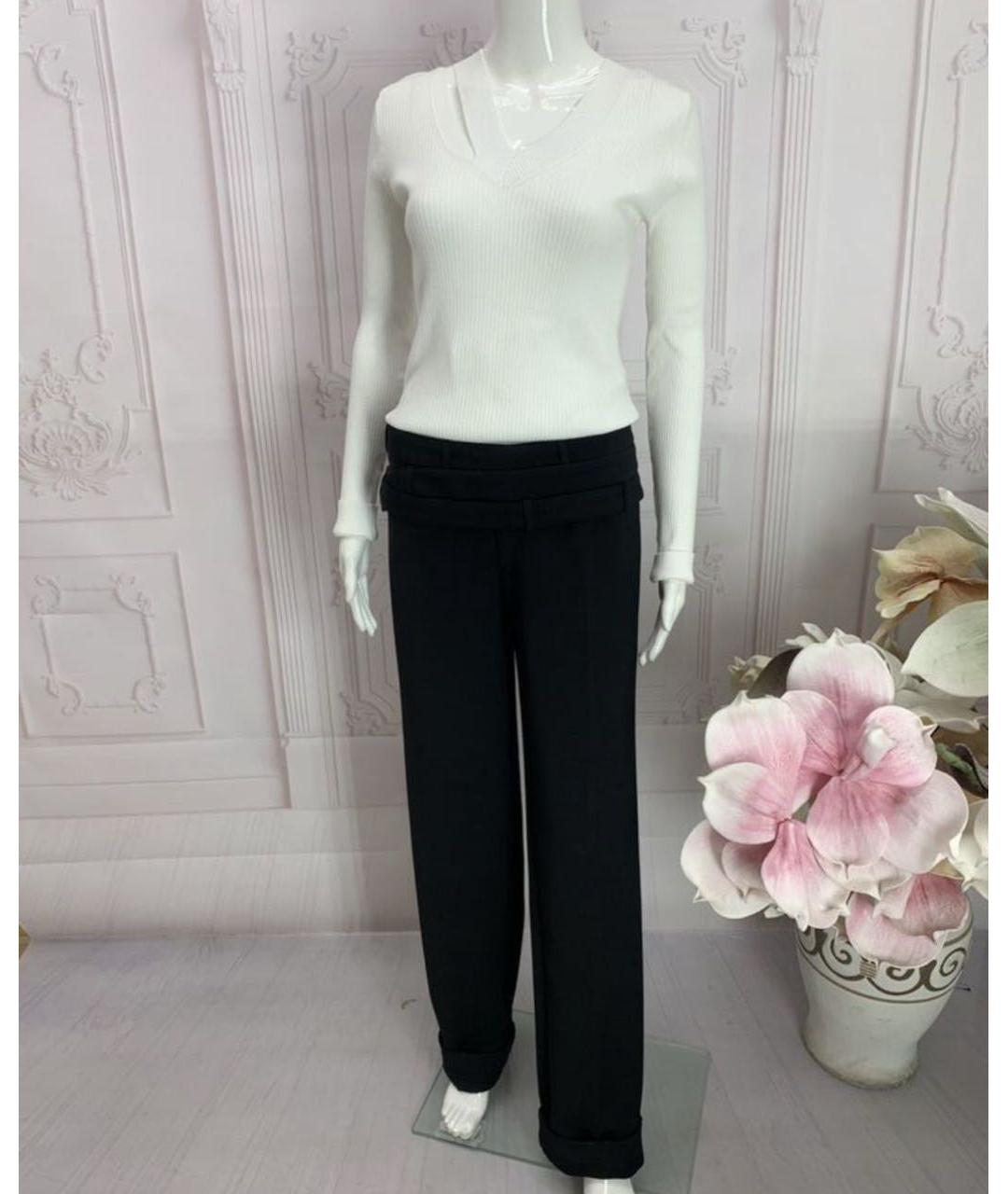 DOLCE&GABBANA Черные шерстяные прямые брюки, фото 7