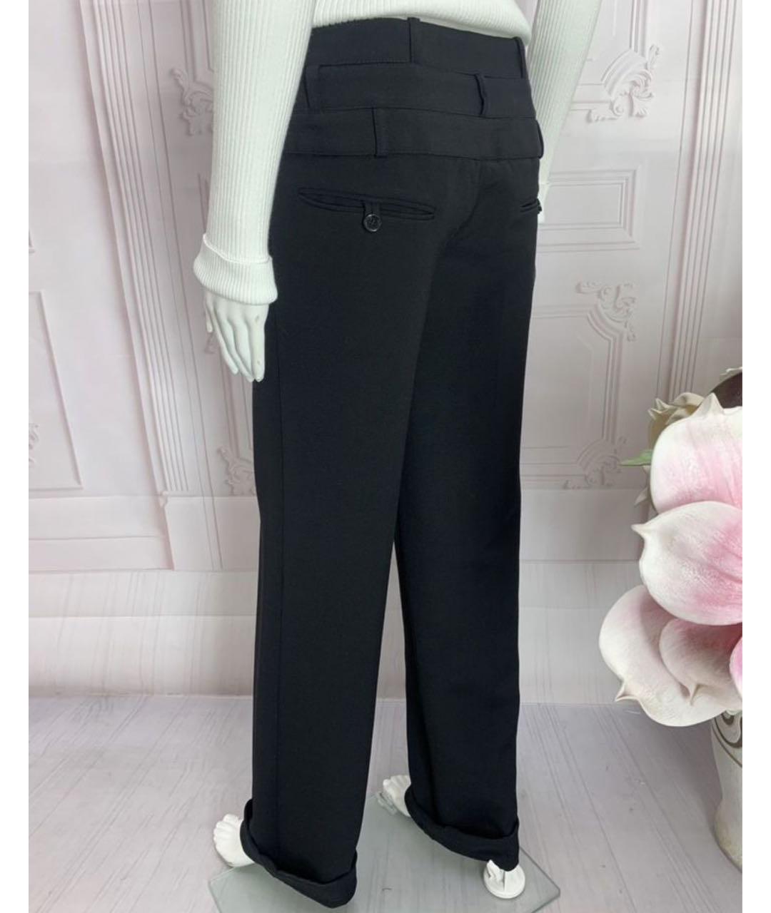 DOLCE&GABBANA Черные шерстяные прямые брюки, фото 6