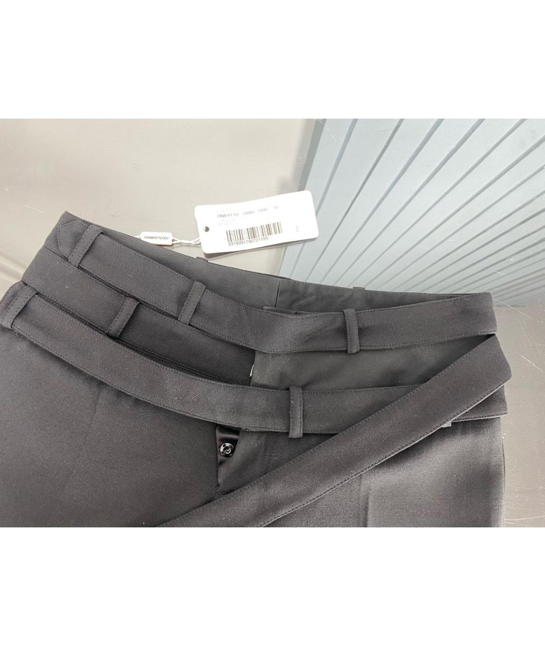 DOLCE&GABBANA Черные шерстяные прямые брюки, фото 3