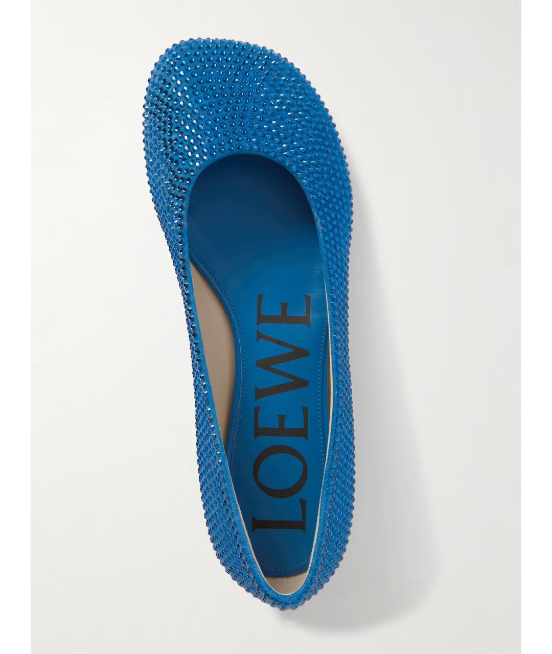 LOEWE Голубые замшевые балетки, фото 3