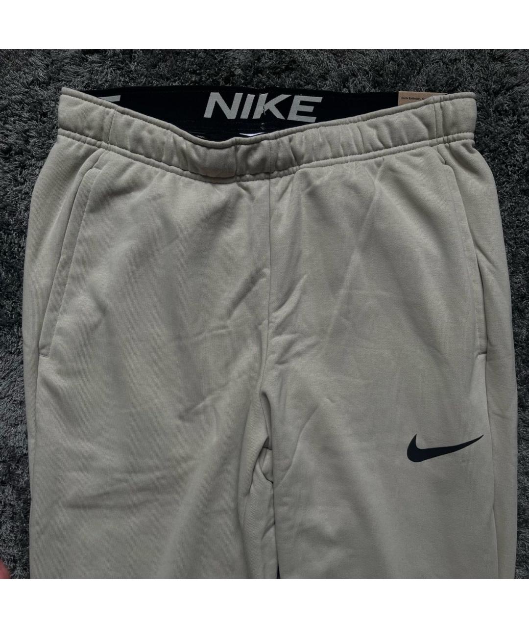NIKE Бежевые хлопковые повседневные брюки, фото 2