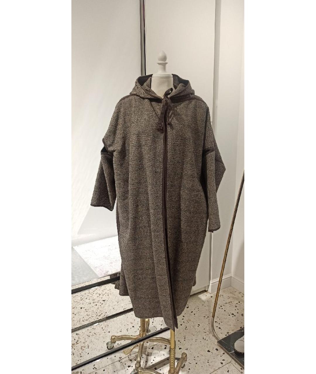 CELINE Коричневое шерстяное пальто, фото 9