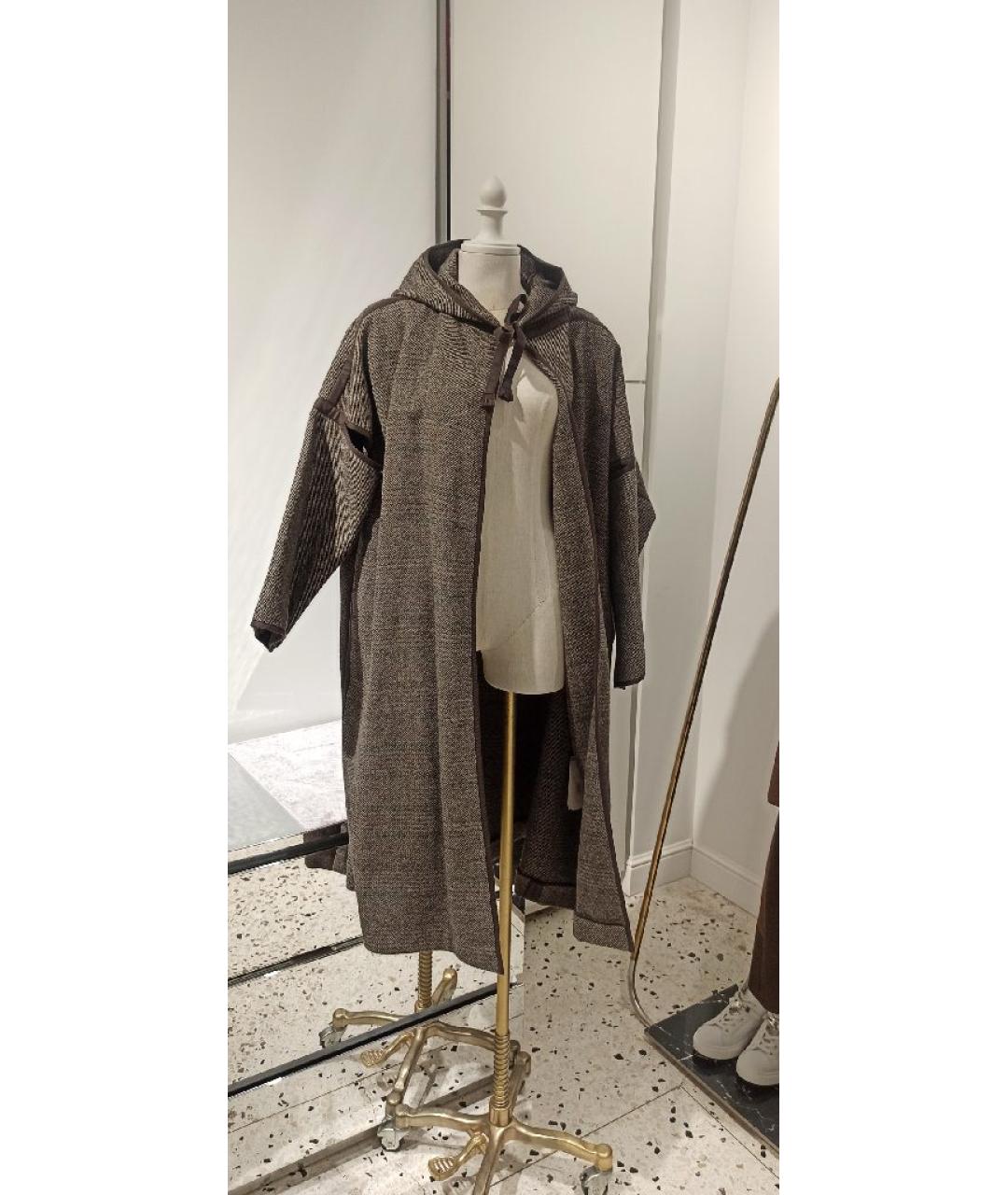 CELINE Коричневое шерстяное пальто, фото 5