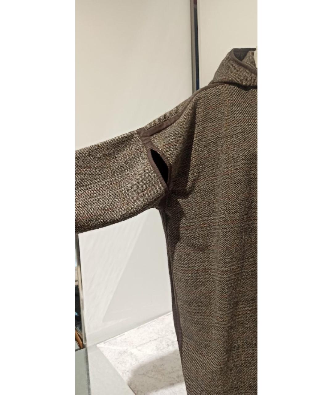 CELINE Коричневое шерстяное пальто, фото 4