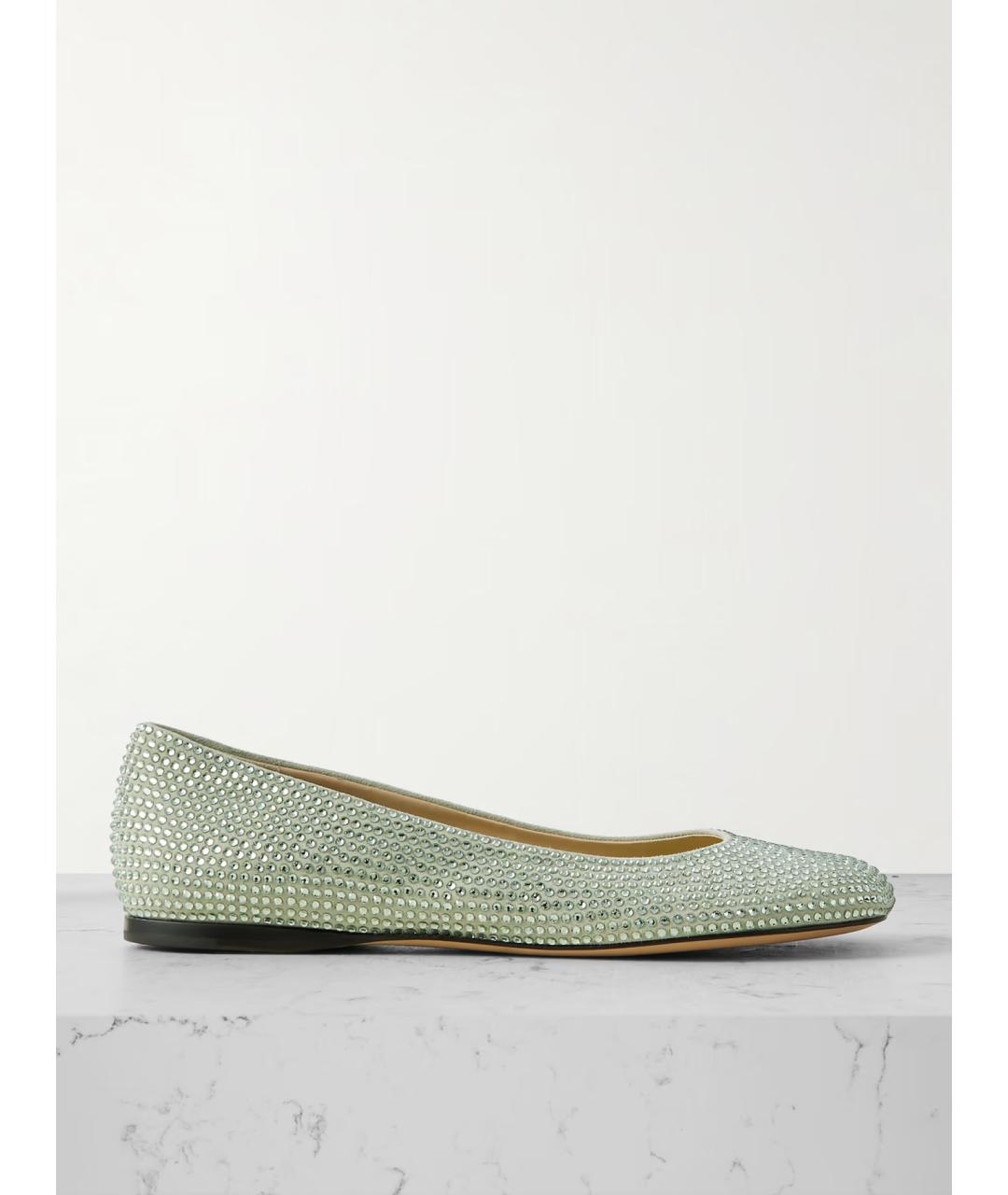 LOEWE Зеленые замшевые балетки, фото 6