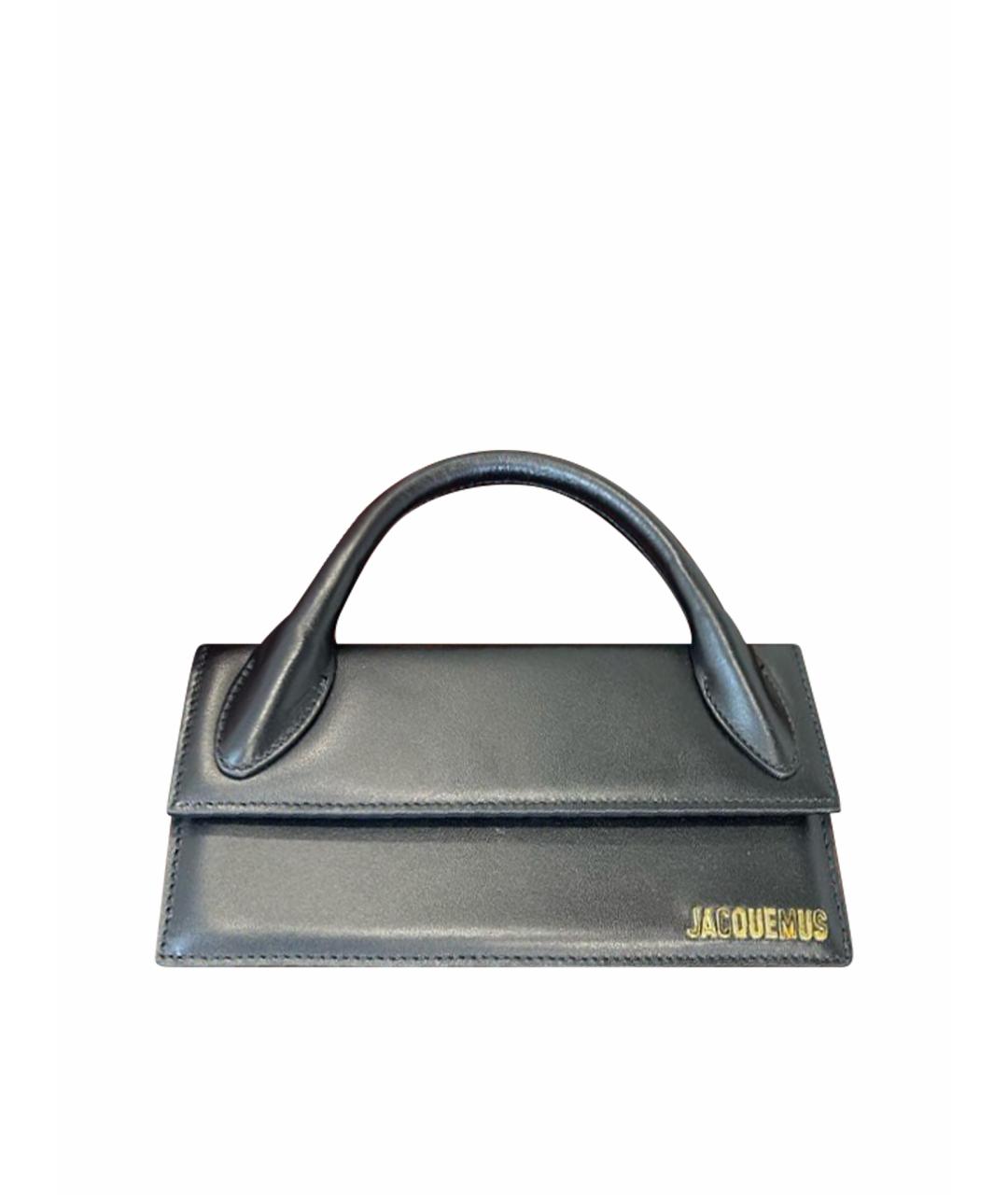 JACQUEMUS Черная кожаная сумка через плечо, фото 1
