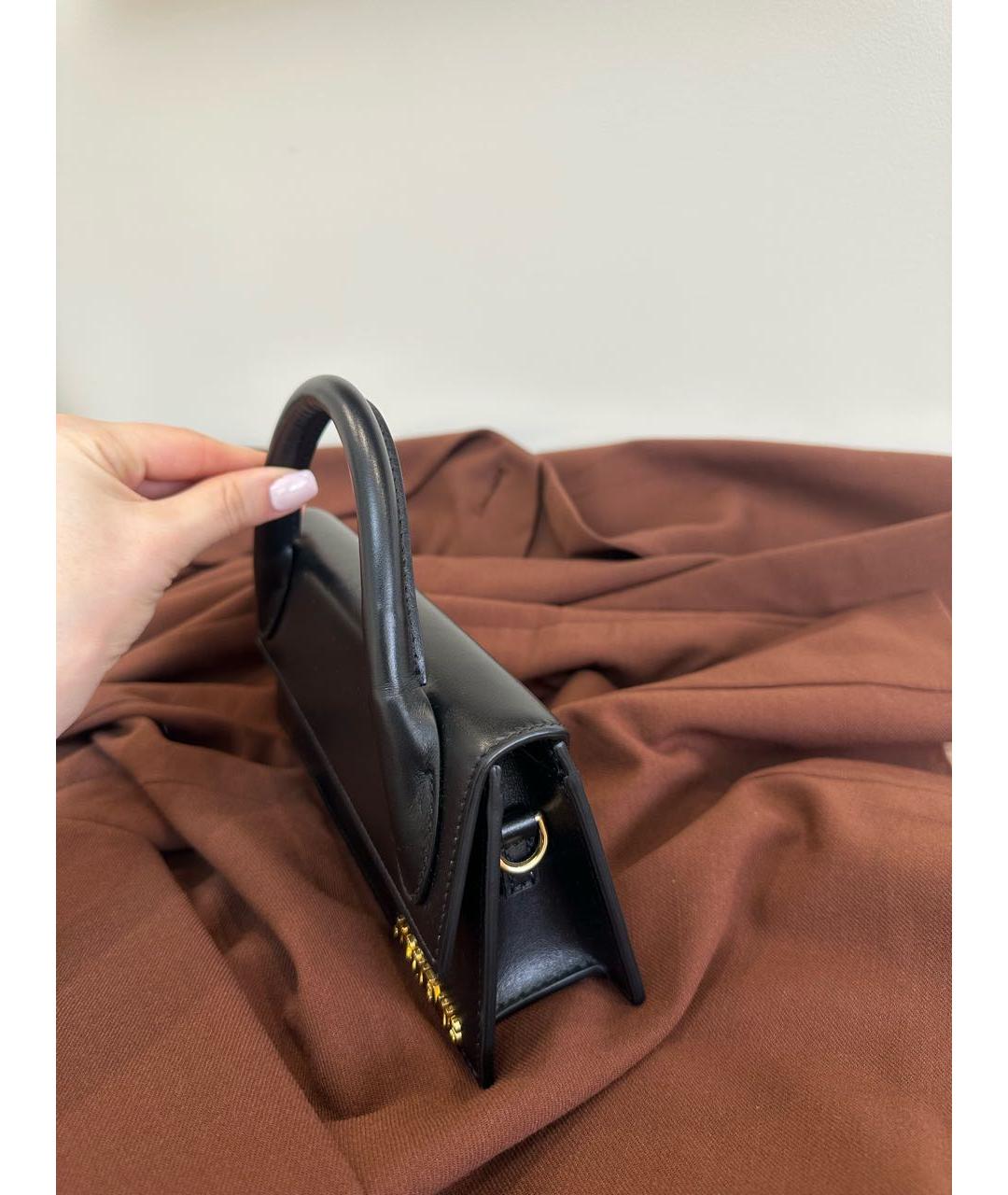 JACQUEMUS Черная кожаная сумка через плечо, фото 6