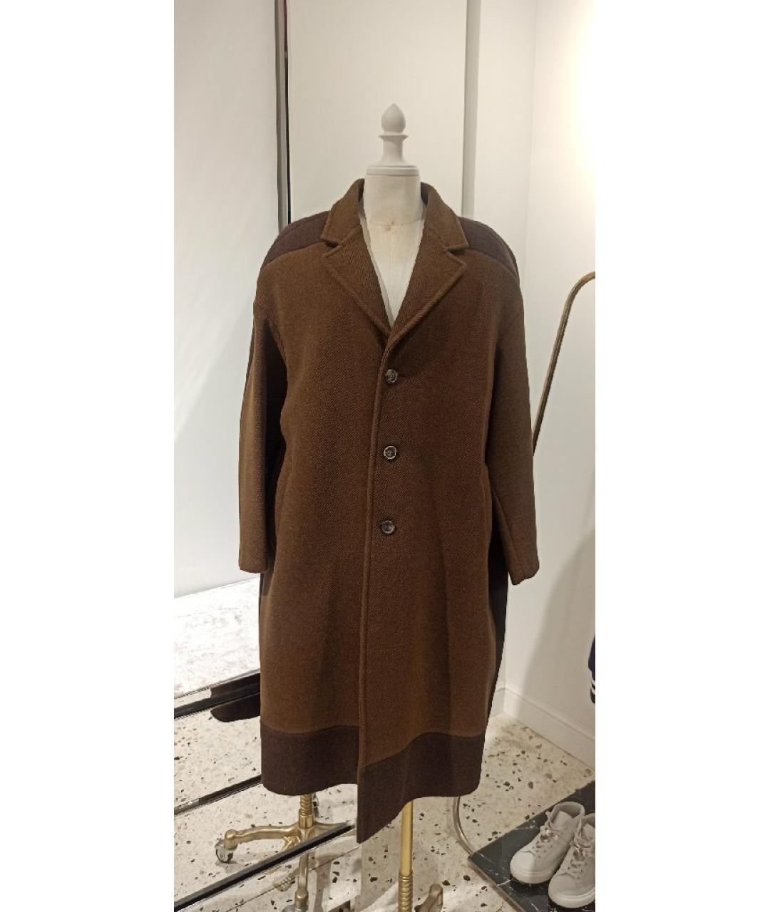 CELINE Коричневое шерстяное пальто, фото 8