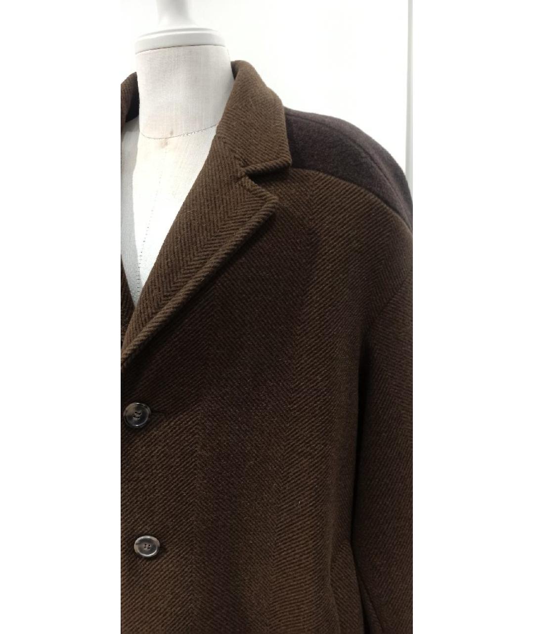 CELINE Коричневое шерстяное пальто, фото 4