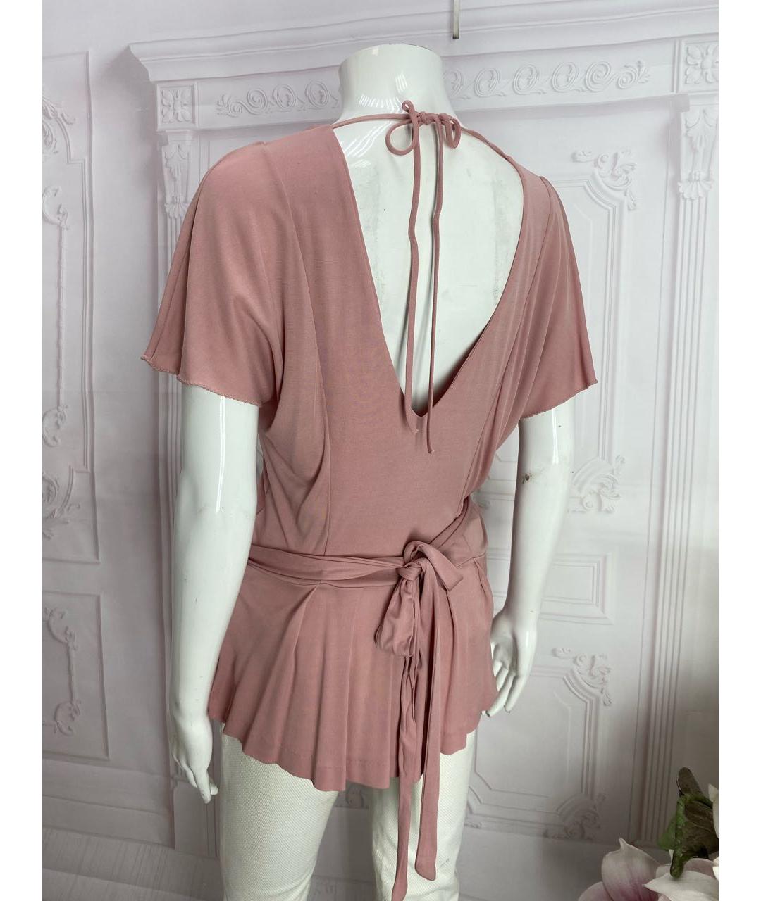 JO NO FUI Розовая вискозная блузы, фото 2