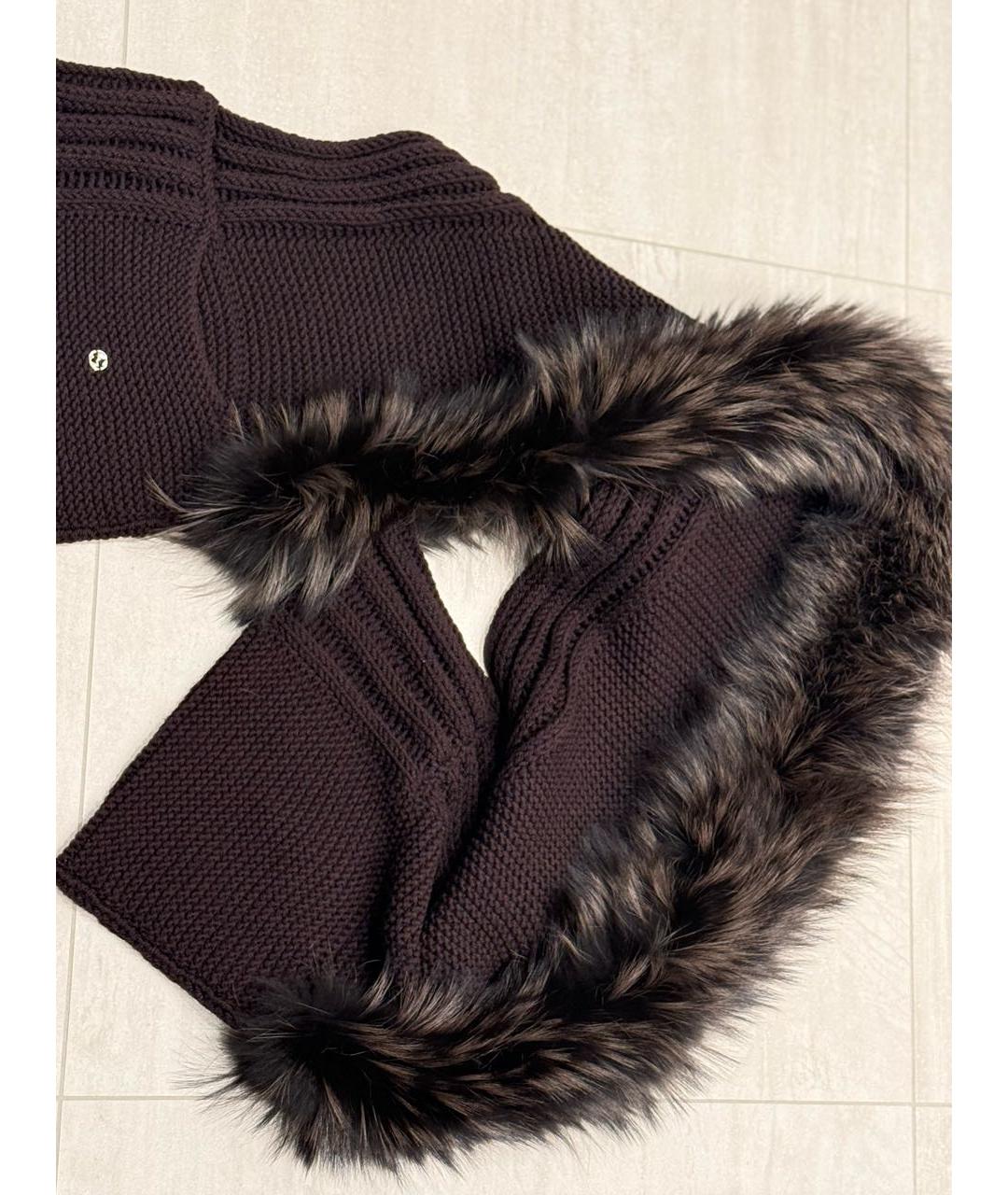 GUCCI Коричневый шерстяной воротник, фото 5