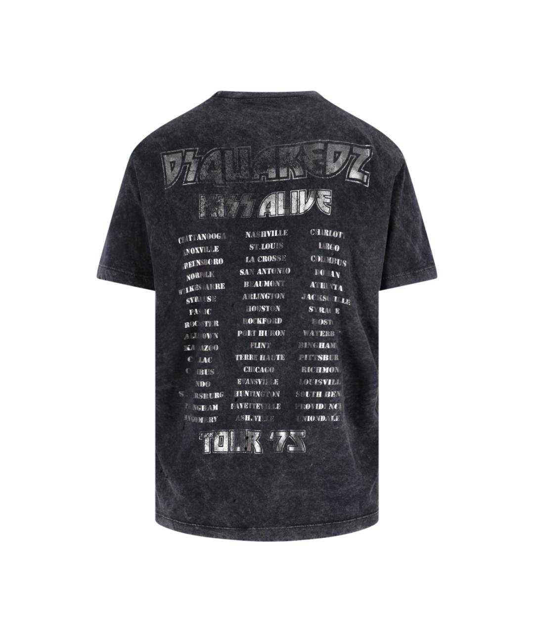 DSQUARED2 Серая хлопковая футболка, фото 2