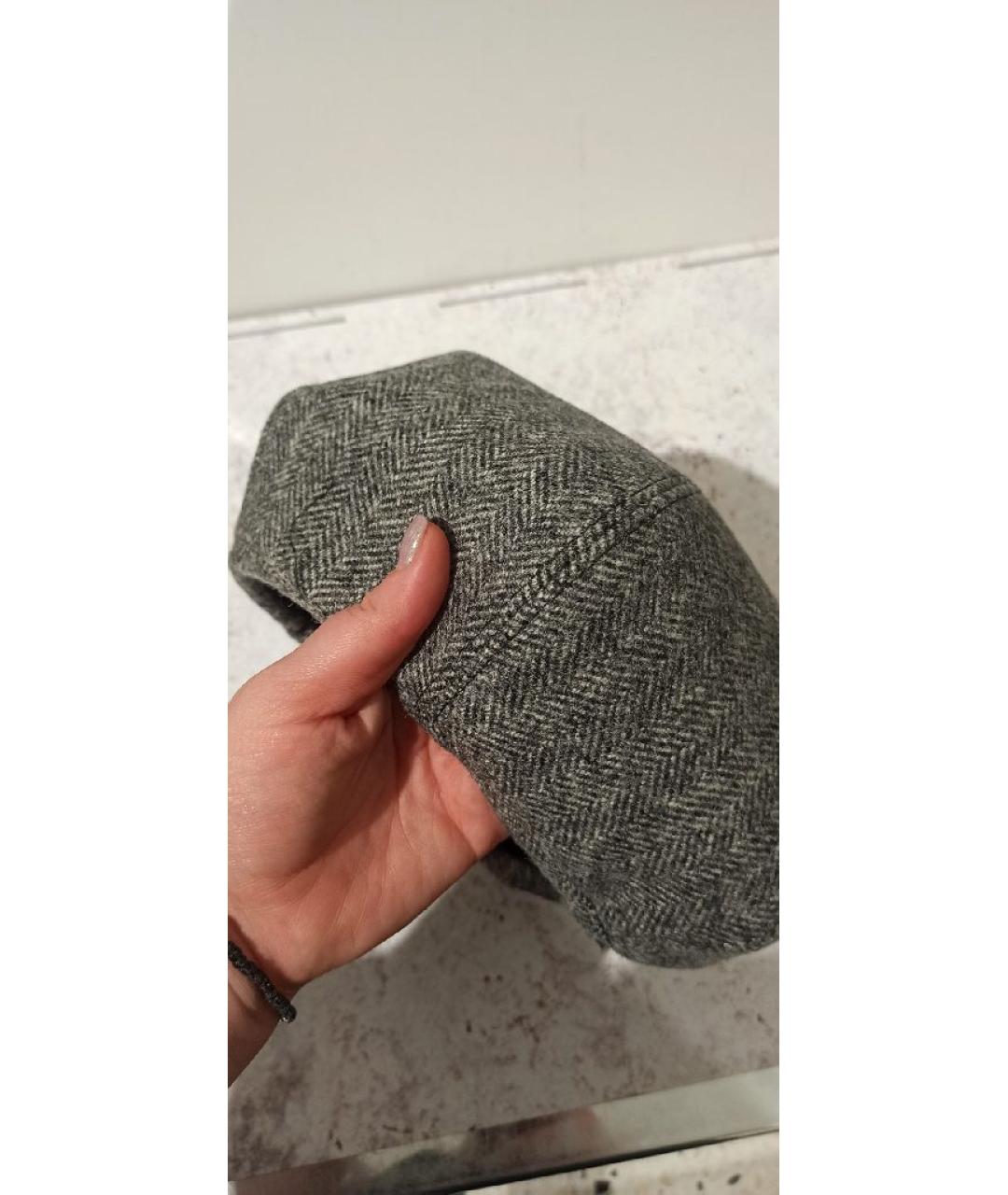 MIU MIU Серая шерстяная шапка, фото 6