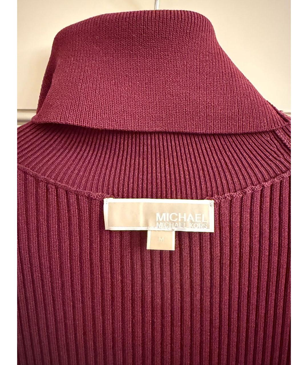 MICHAEL KORS Бордовое вискозное повседневное платье, фото 3