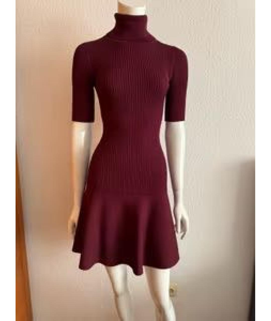 MICHAEL KORS Бордовое вискозное повседневное платье, фото 5
