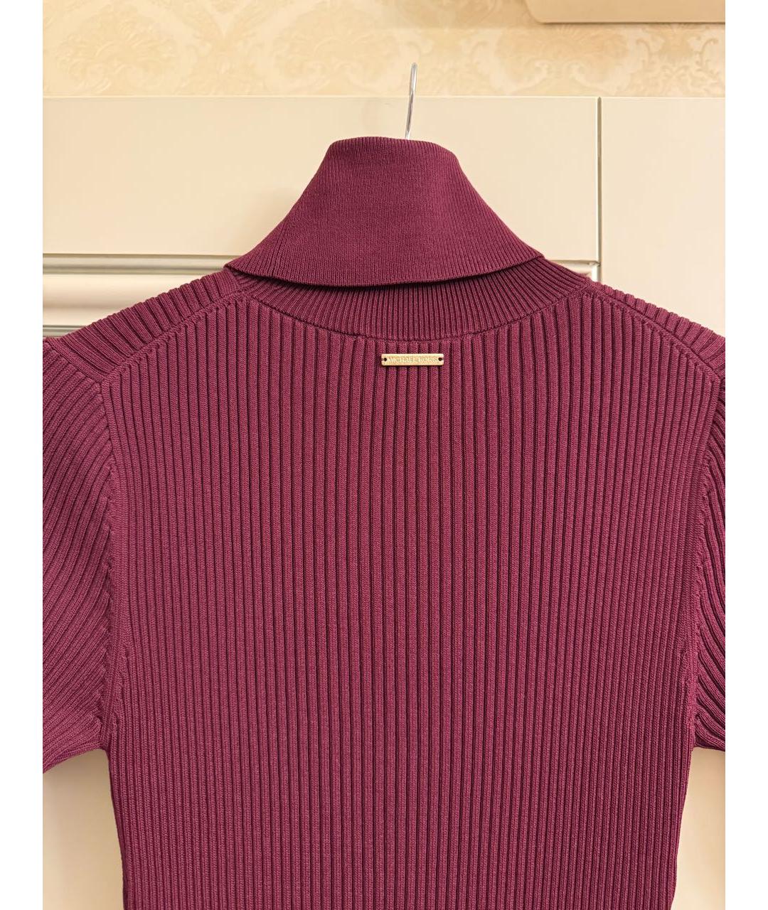 MICHAEL KORS Бордовое вискозное повседневное платье, фото 4