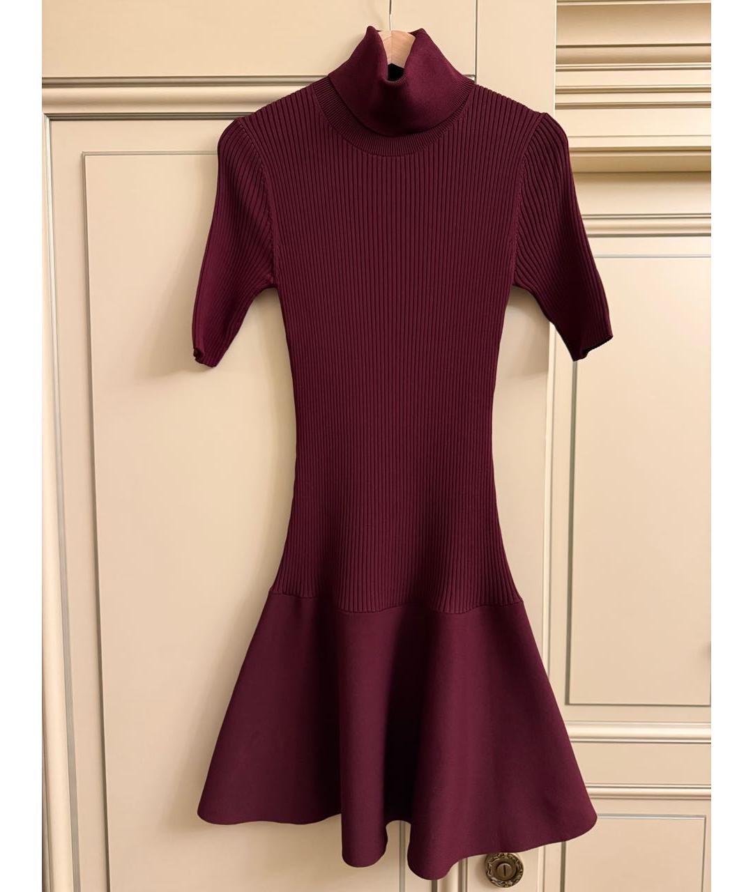 MICHAEL KORS Бордовое вискозное повседневное платье, фото 6